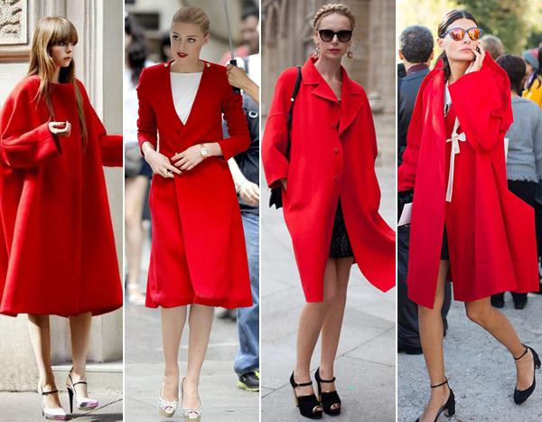 Svijetli crveni kaput. Uz što nositi?
